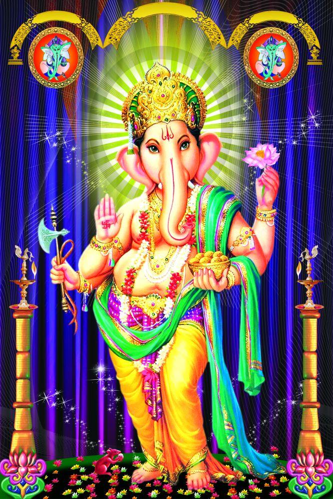 Ganesha with Sacred Lamps