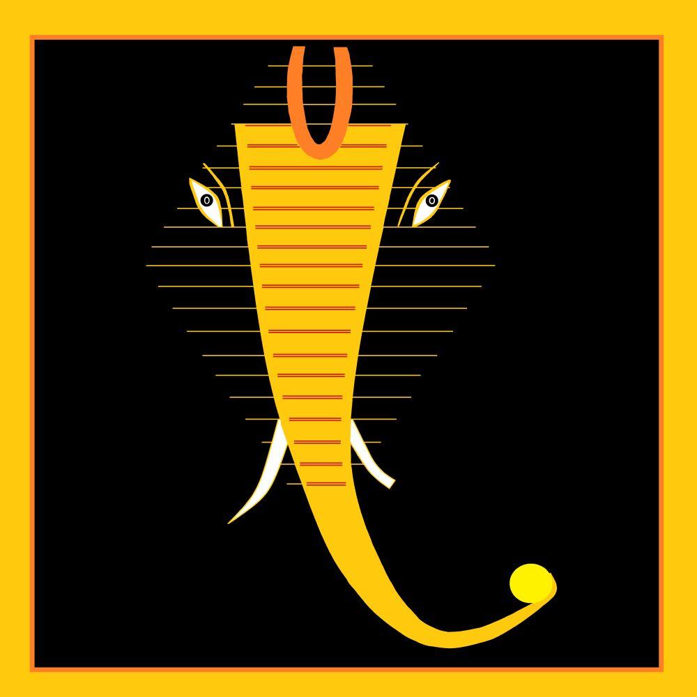 Modern Ganesha Silhouette