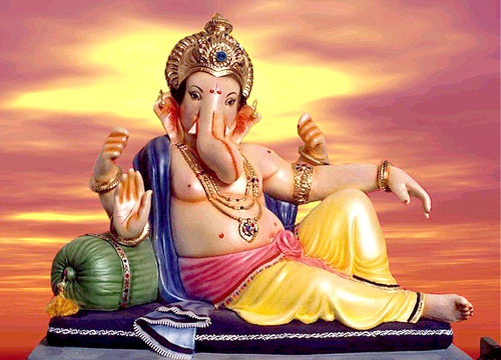 Reclining Ganesha at Sunset